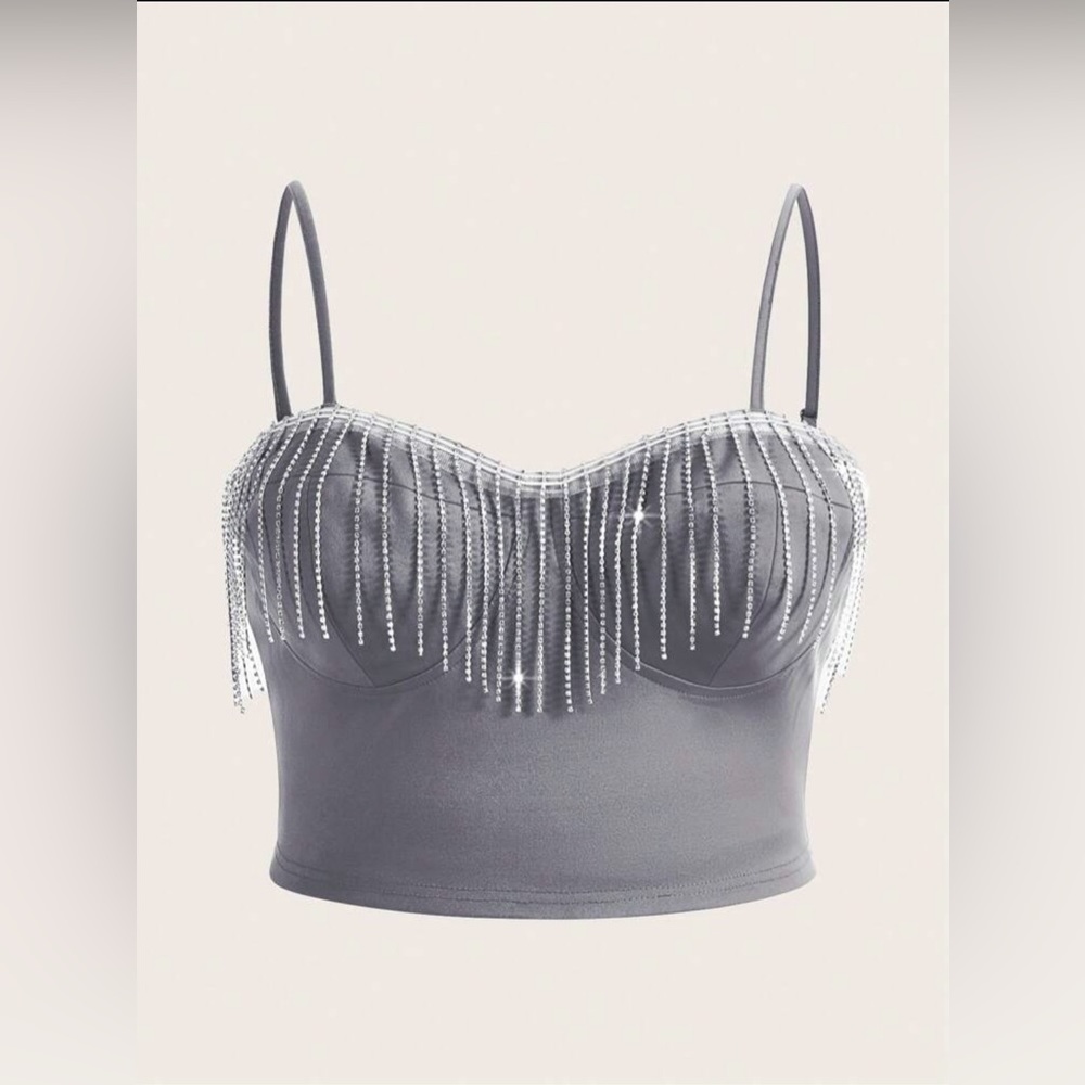 Rhinestone Crop Top